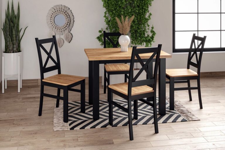 Black chair (gold oak craft seat) CARLO