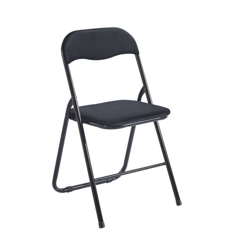 Klappstuhl aus Samt (schwarz) J-6