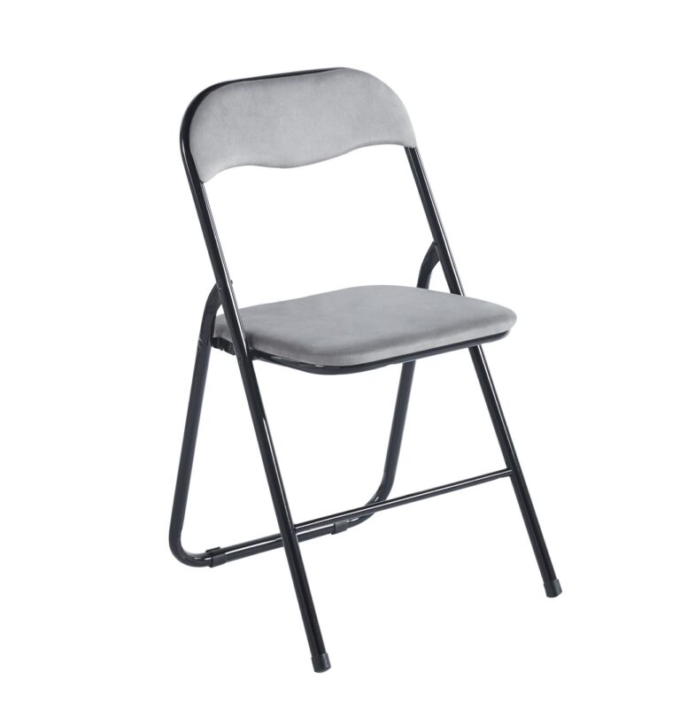 Velvet folding chair (gray) J-6