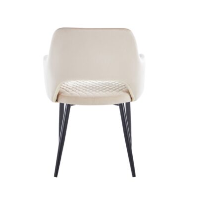 Velvet chair (beige) - black frame K3B
