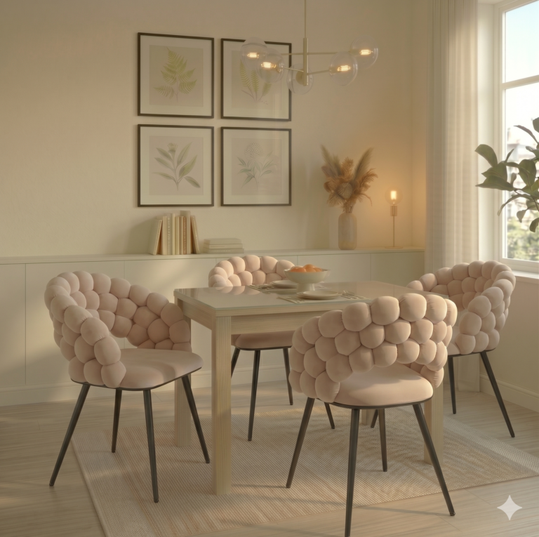 Velvet chair (beige) - black frame K3B