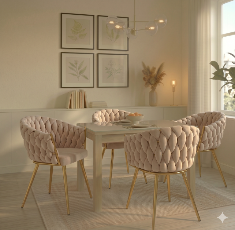 Velvet chair (beige) - gold frame K7G
