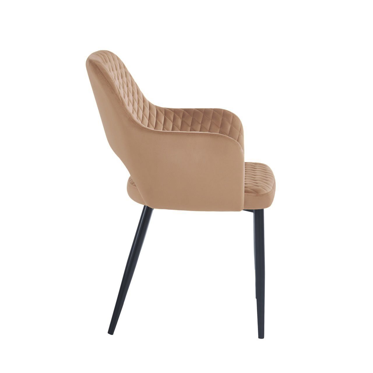 Velvet chair (cappuccino) - black frame K3B