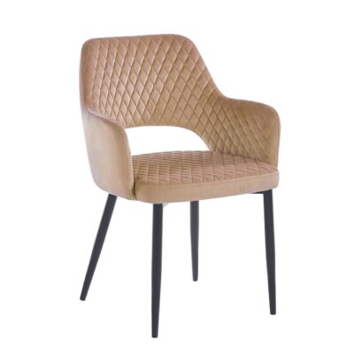 Velvet chair (cappuccino) - black frame K3B