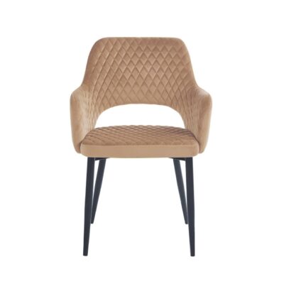 Velvet chair (cappuccino) - black frame K3B