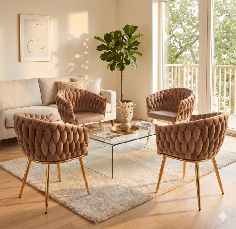 Velvet chair (cappuccino) - gold frame K7(G)