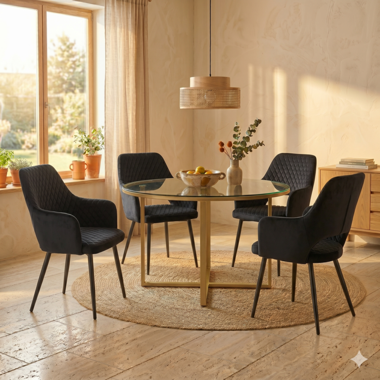 Velvet chair (black) - black frame K3B