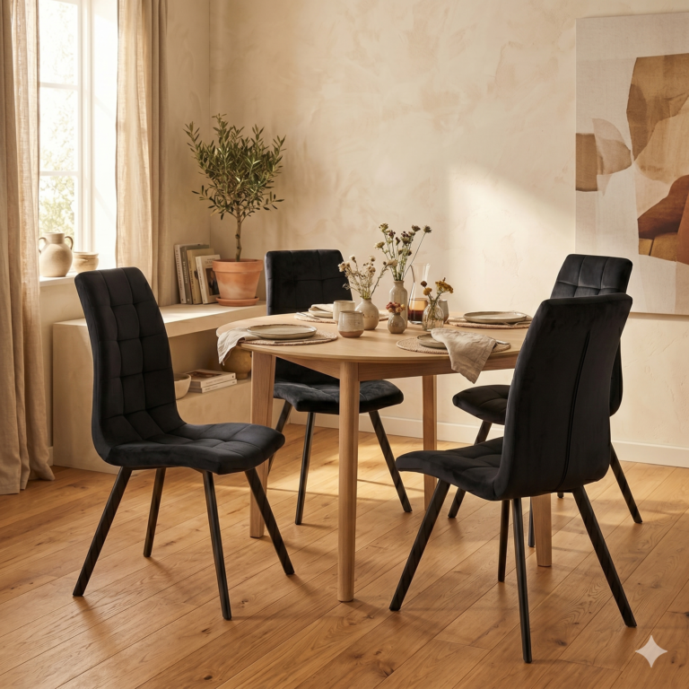 Velvet chair (black) J265
