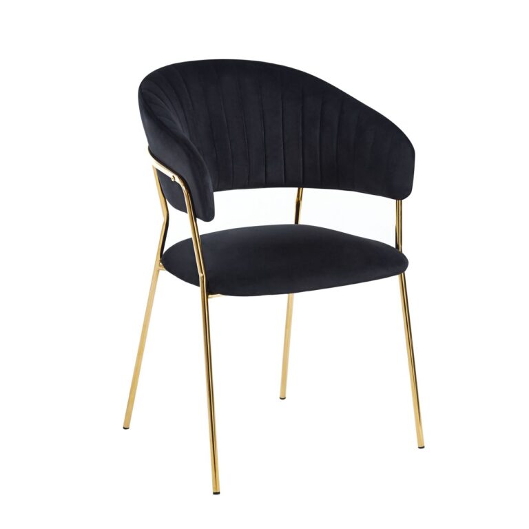 Velvet chair (black) K4