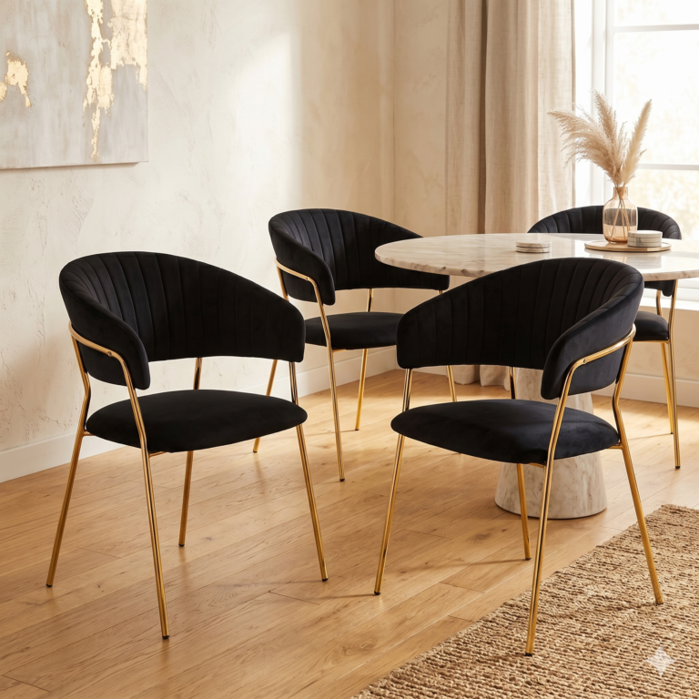 Velvet chair (black) K4