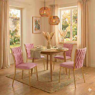 Velvet chair (pink) K37
