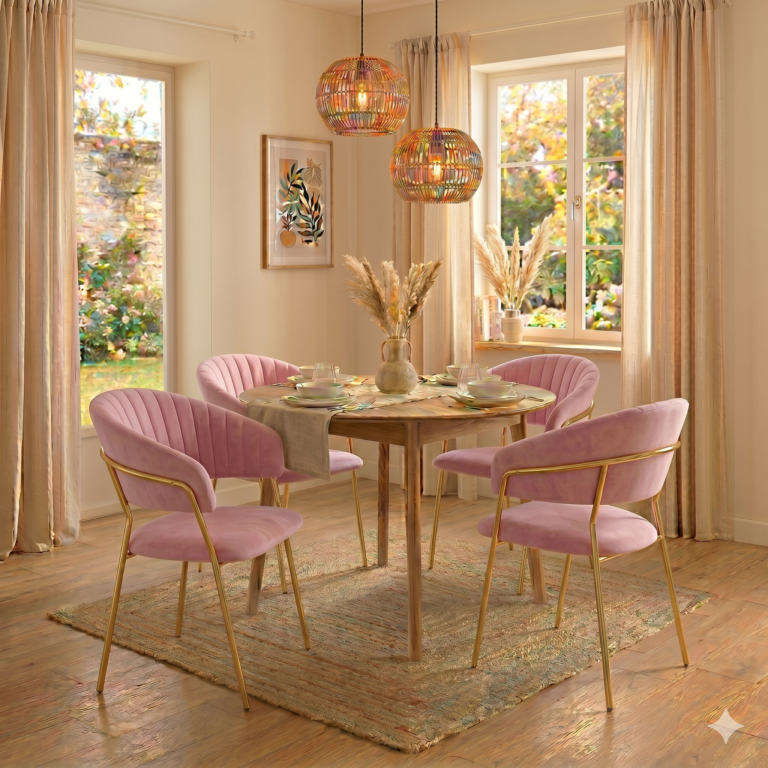 Velvet chair (pink) K4
