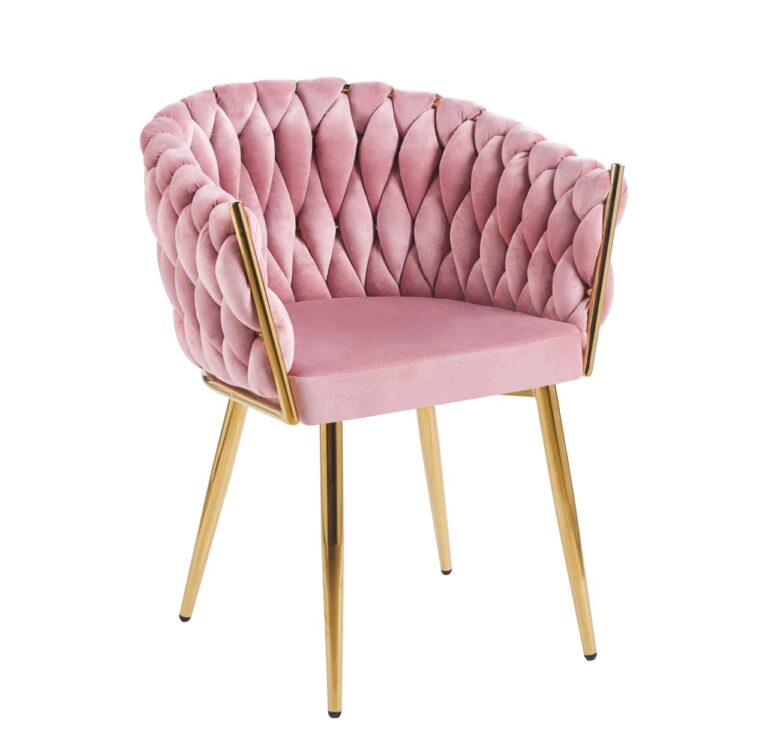 Samtstuhl (rosa) - goldenes Gestell K7G
