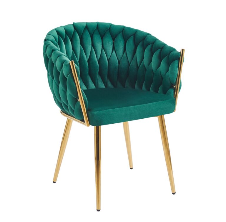Velvet chair (green) - gold frame K7G