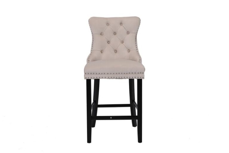 Beige Velvet Bar Stool