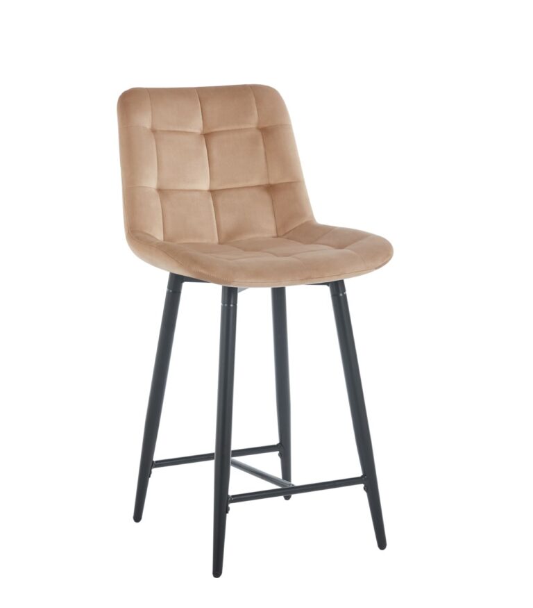Hoker welurowy (Velvet) cappuccino - czarny stelaż H1