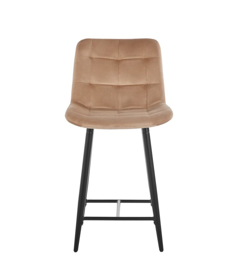 Hoker welurowy (Velvet) cappuccino - czarny stelaż H1