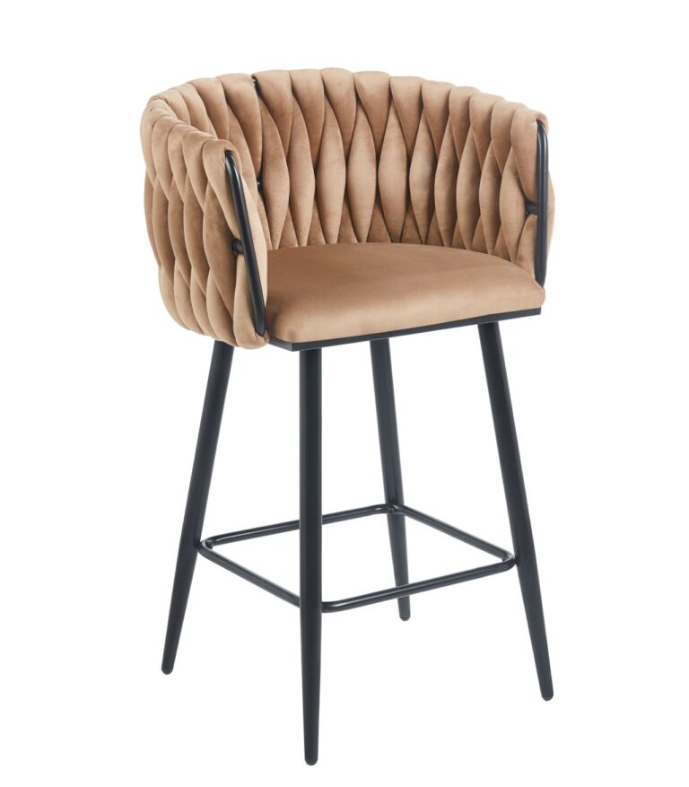 Hoker welurowy (Velvet) cappuccino - czarny stelaż H7