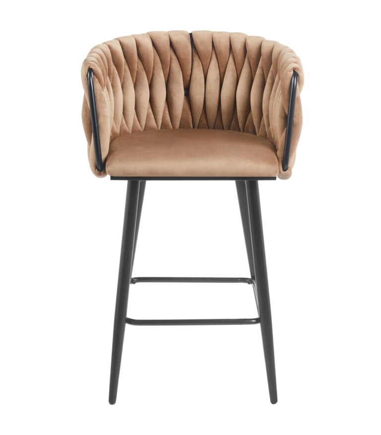 Hoker welurowy (Velvet) cappuccino - czarny stelaż H7