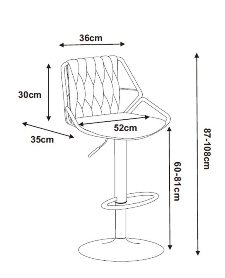 Gray Velvet Bar Stool - Gold Frame