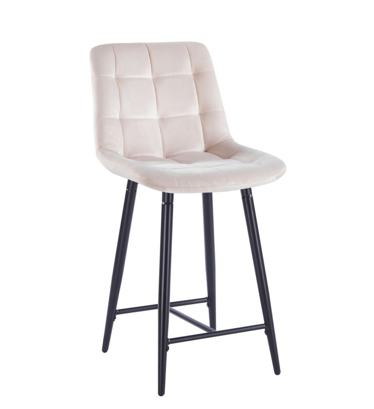 Beige Velvet Bar Stool - Riviera 06