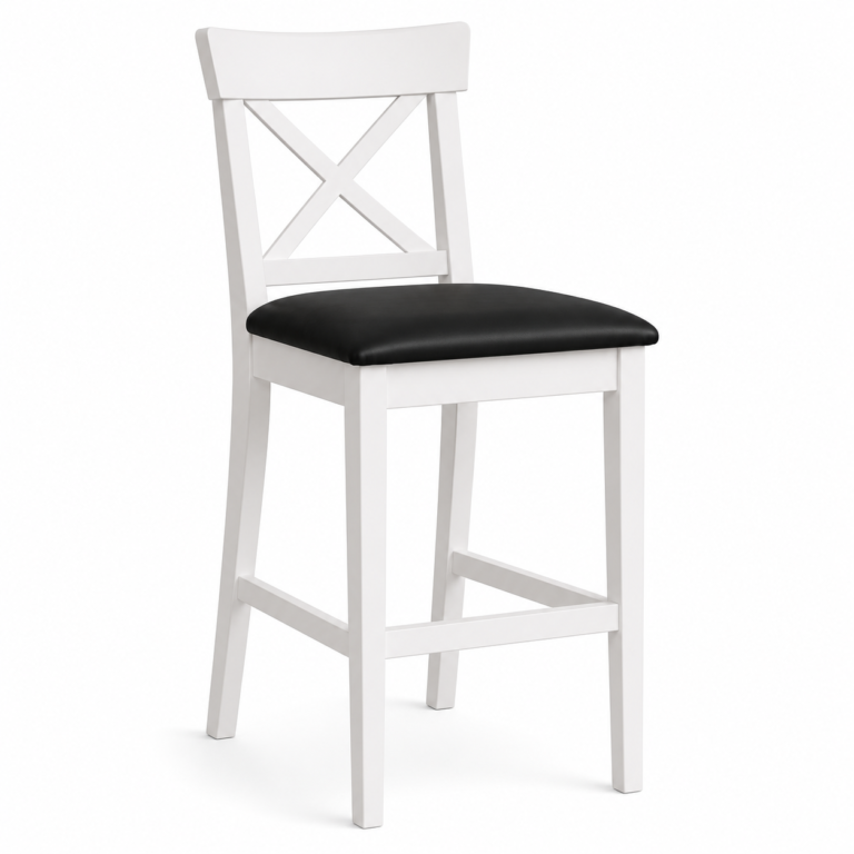 Wooden bar stool with upholstered seat 854