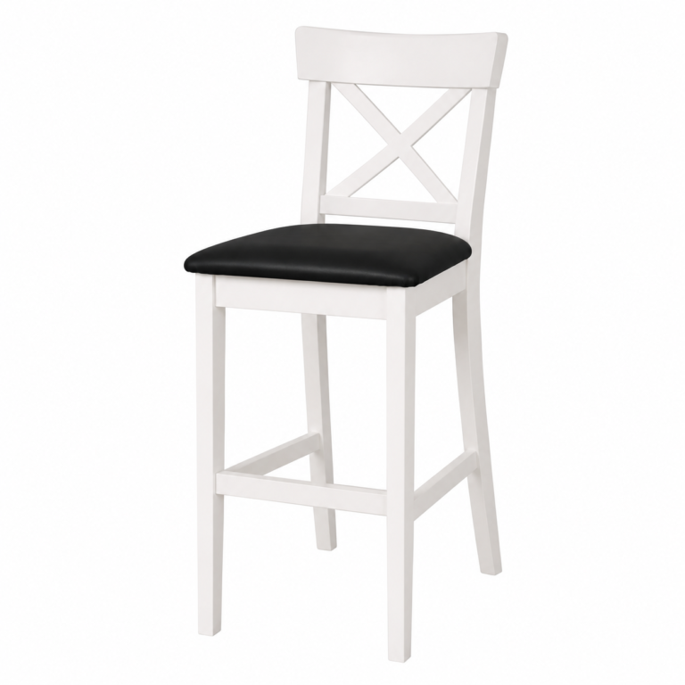 Wooden bar stool with upholstered seat 854