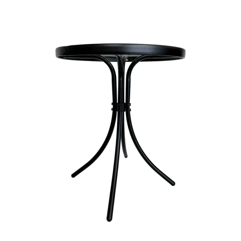 The stylish 60-cm Terni table with a tempered glass top, perfect for both indoor and outdoor use